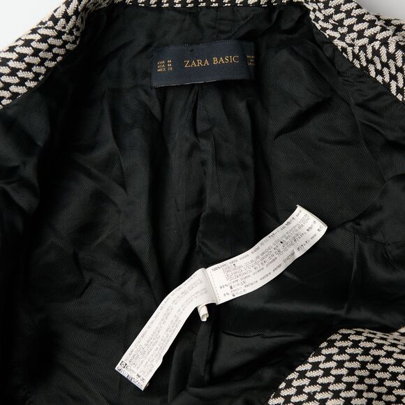 Zara Basic Blazer Women's M Structured Houndstooth Corpcore Workwear Minimalist - Picture 10 of 10